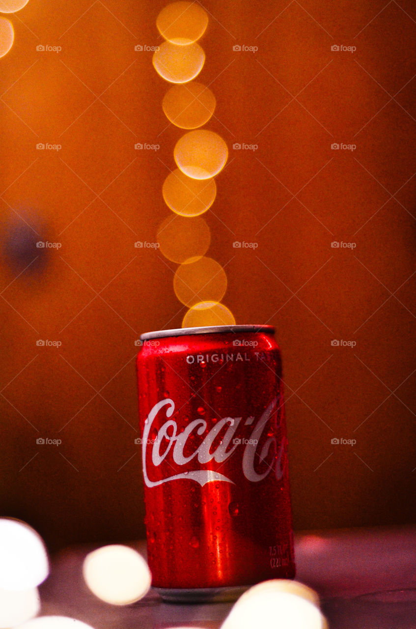 Enjoying the night with a cold can of Coca Cola!