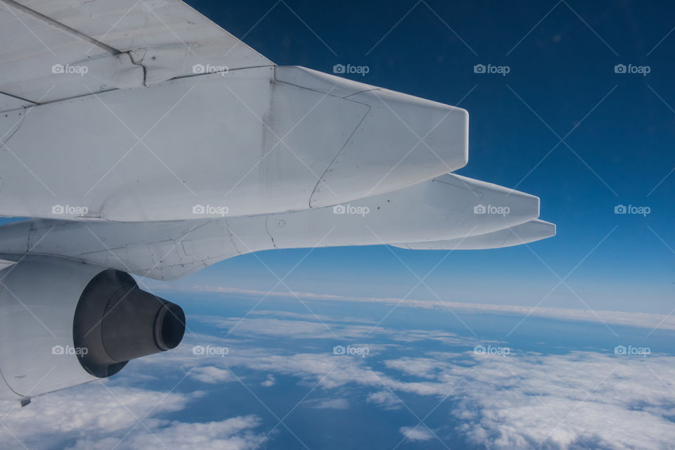 View from a airplane up in the air over Sweden traveling from Malmö to Stockholm.