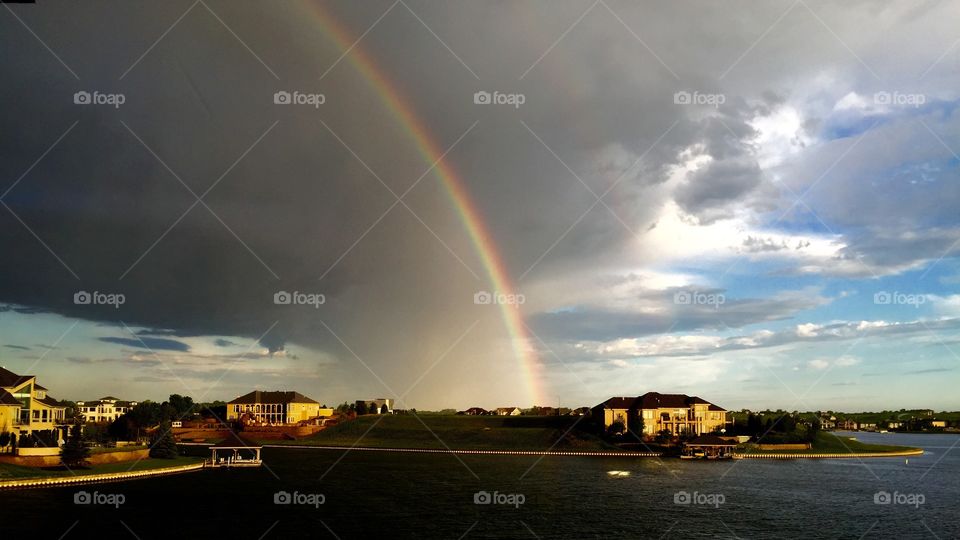 Rainbow, Storm, Water, Rain, Landscape