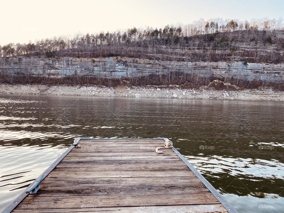 Winter view while sitting on the dock 