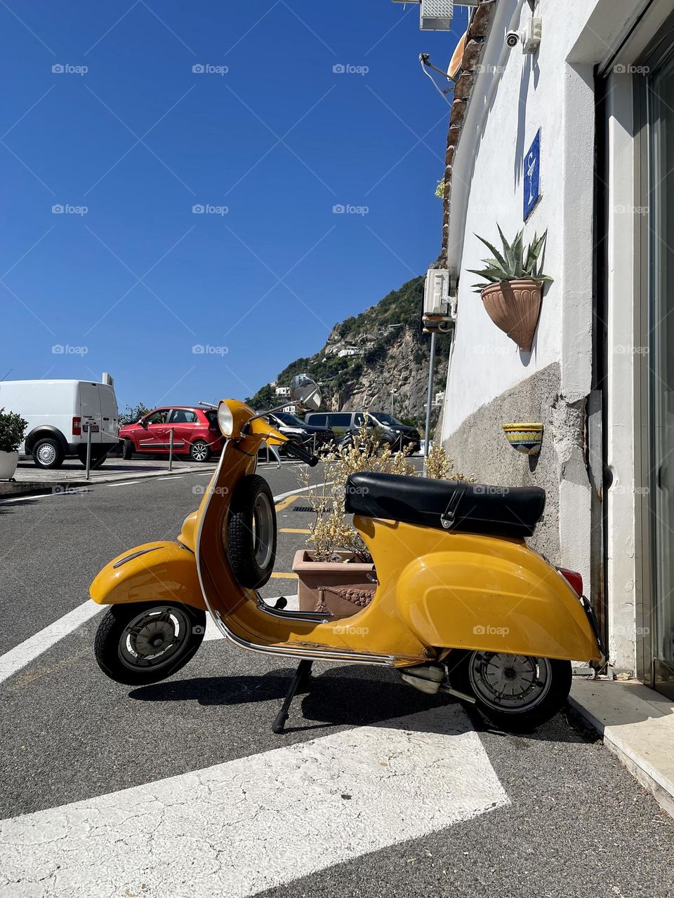 Yellow scooter outdoor 