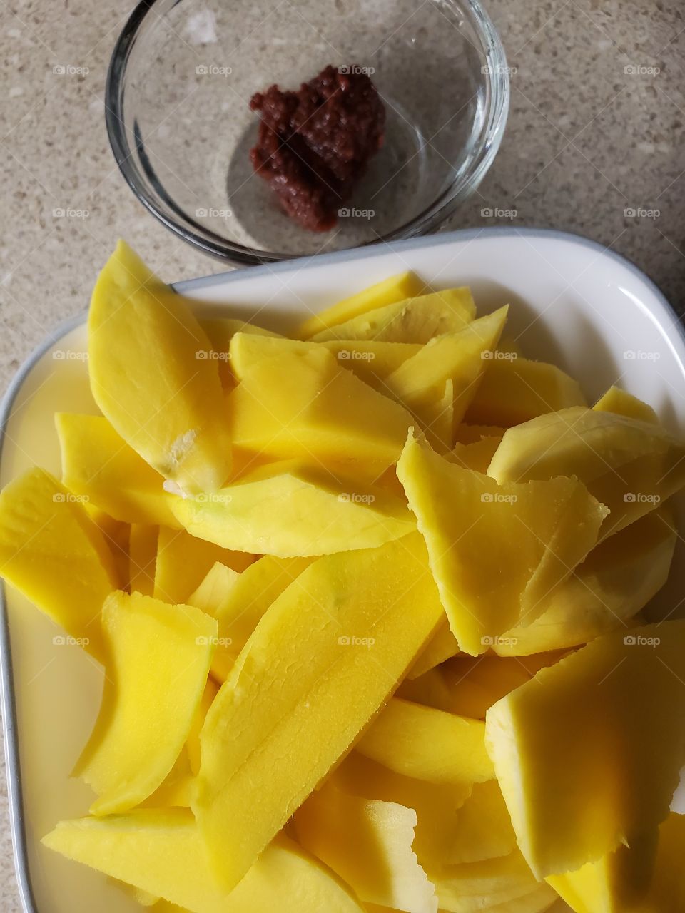mango and fish paste