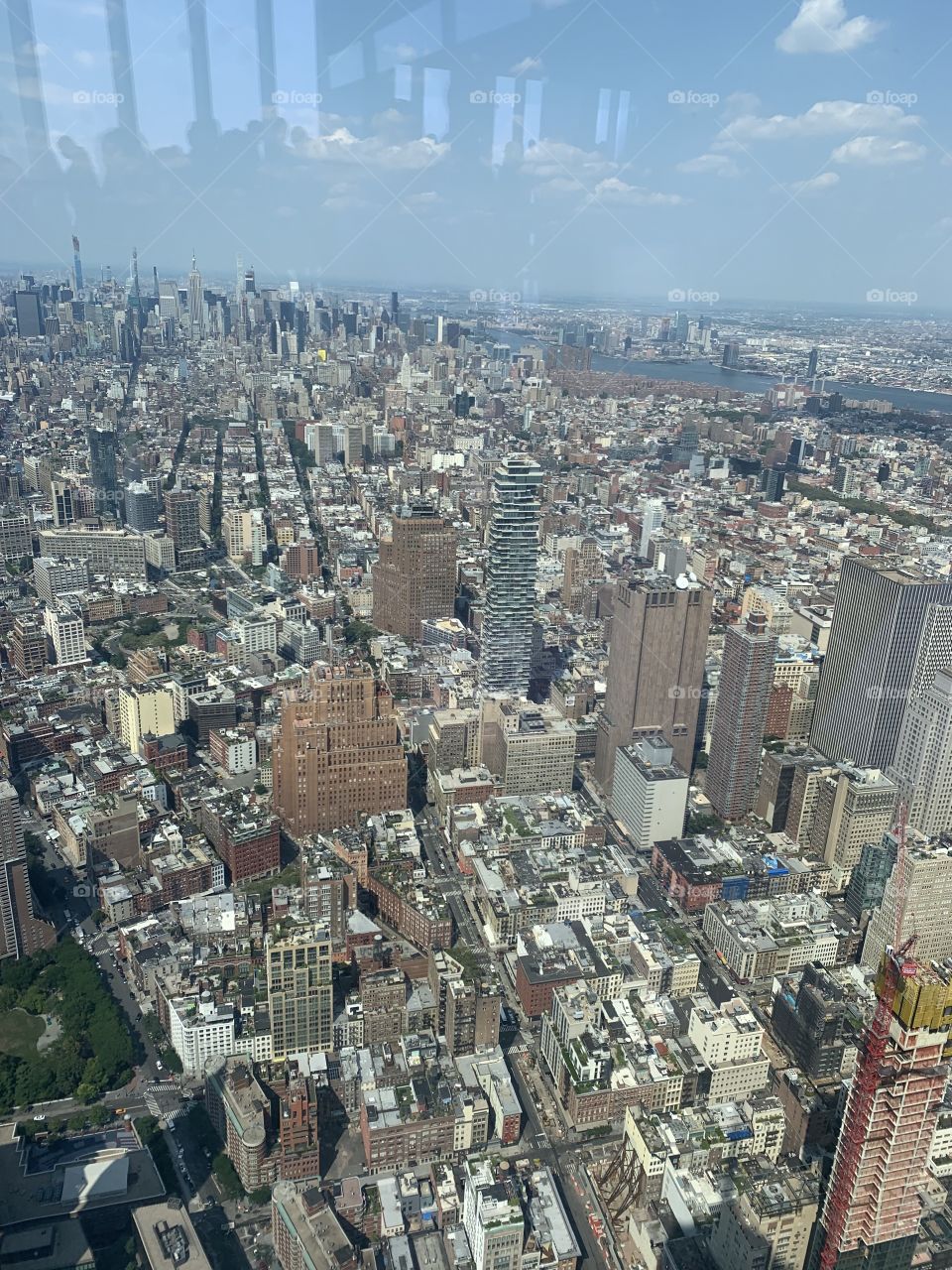 City view in Manhattan from the One World Observatory stunning beauty  