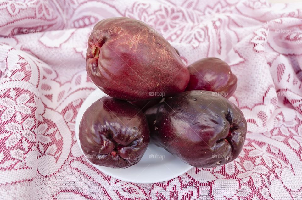 Whole Ripe Otaheite Apples On Plate