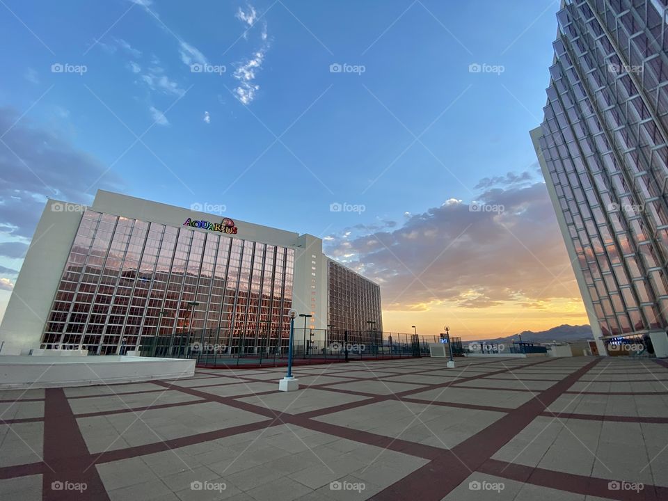 Sunset at the Aquarius hotel in Laughlin Nevada 