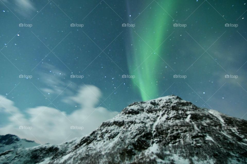 Northern Lights over the mountains