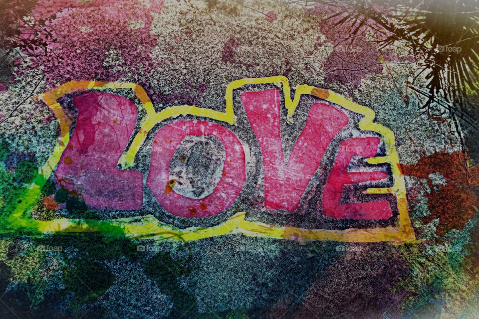 Love , multicolored Graffiti.