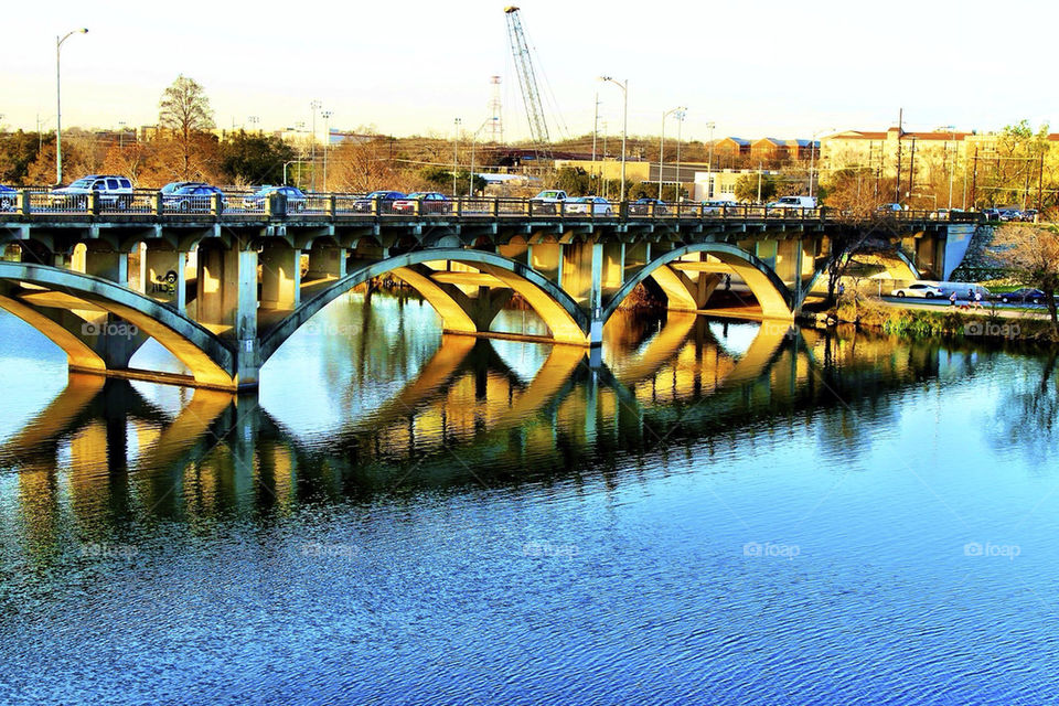 water bridge reflection traffic by avphoto