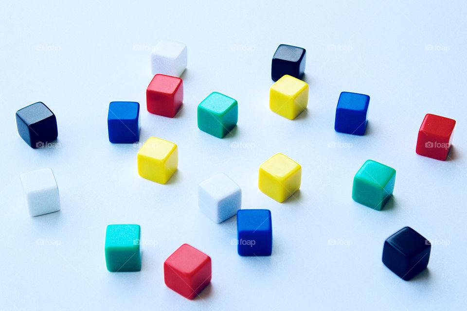 Colorful cubes on a white background