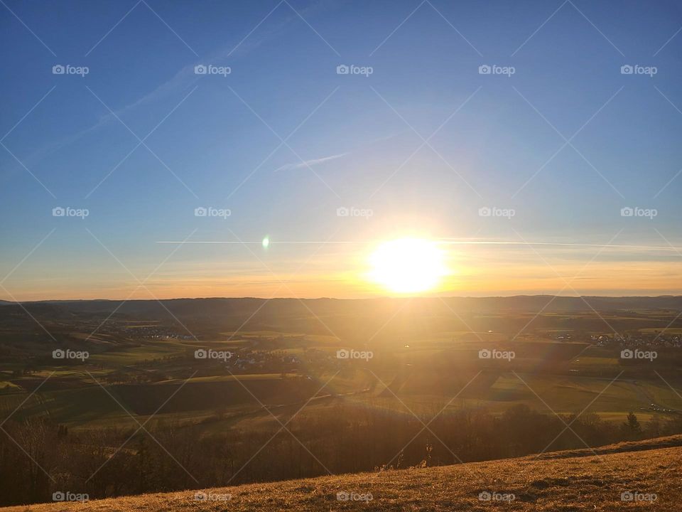 Sonnenuntergang  , Schwäbisch Hall  , Einkorn