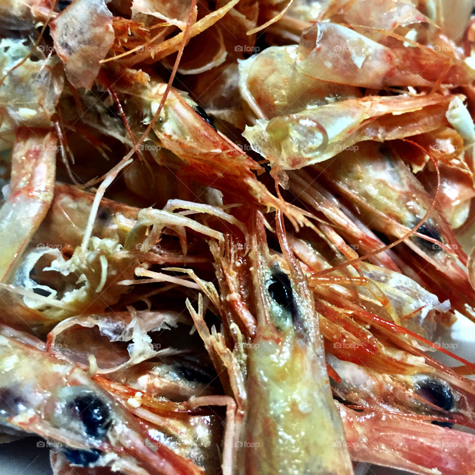 Head of fried shrimps 