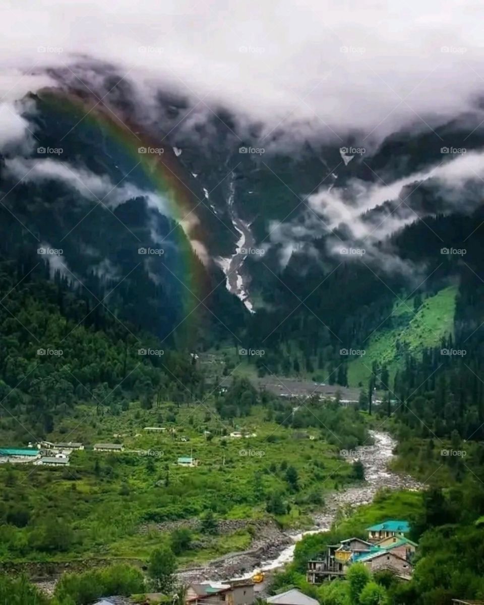 A most beautiful and attractive view of the mountains. Himachal Pradesh, india.