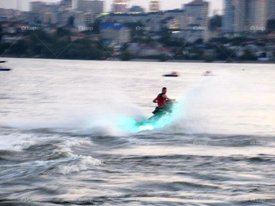 summer vacation , entertainment , jet ski riding