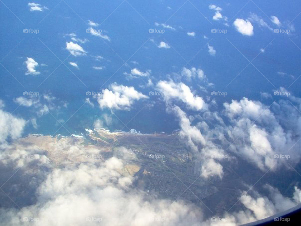 A Hawaiian Island. One of the Hawaiian Islands as seen from our plane.