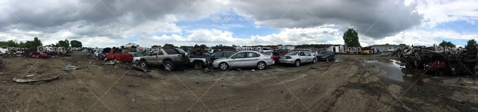 Perfect junkyard day cloudy and cool 