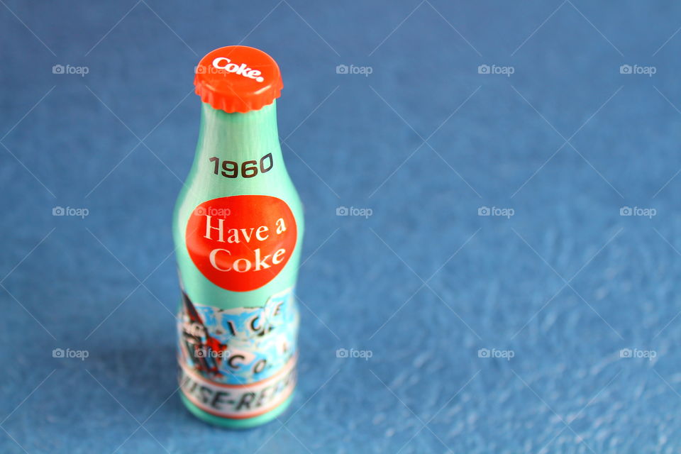 Miniature Coca COLA bottle vintage close-up