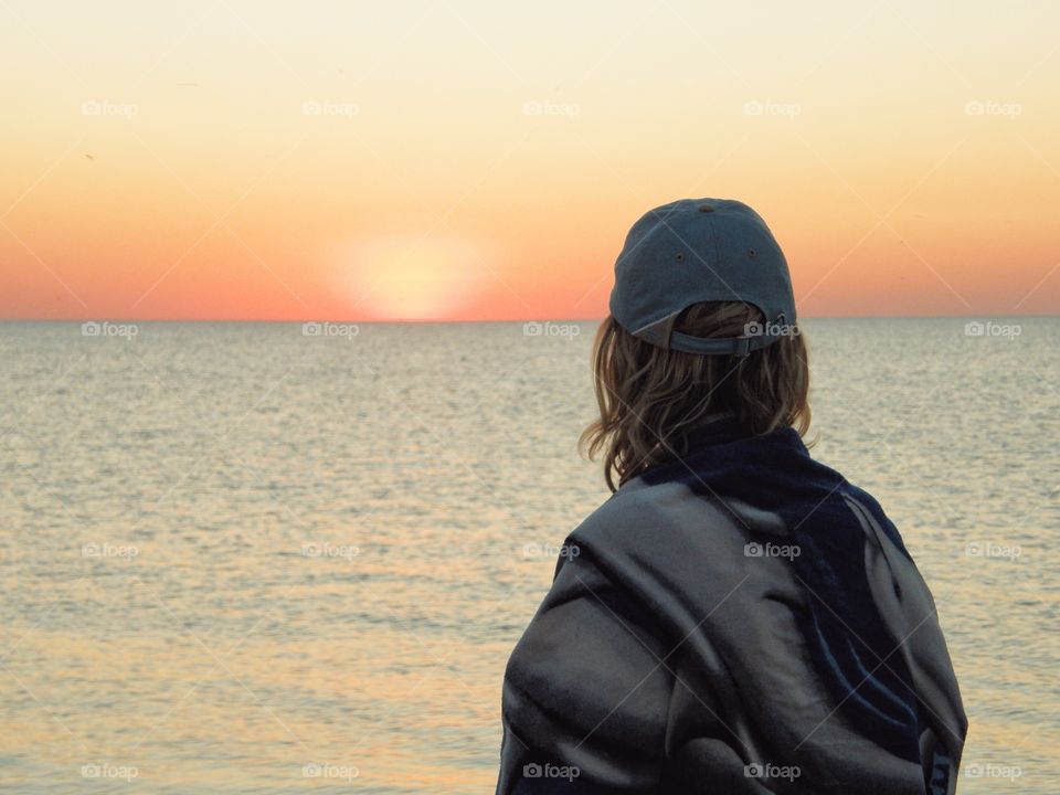 admiring the sunset