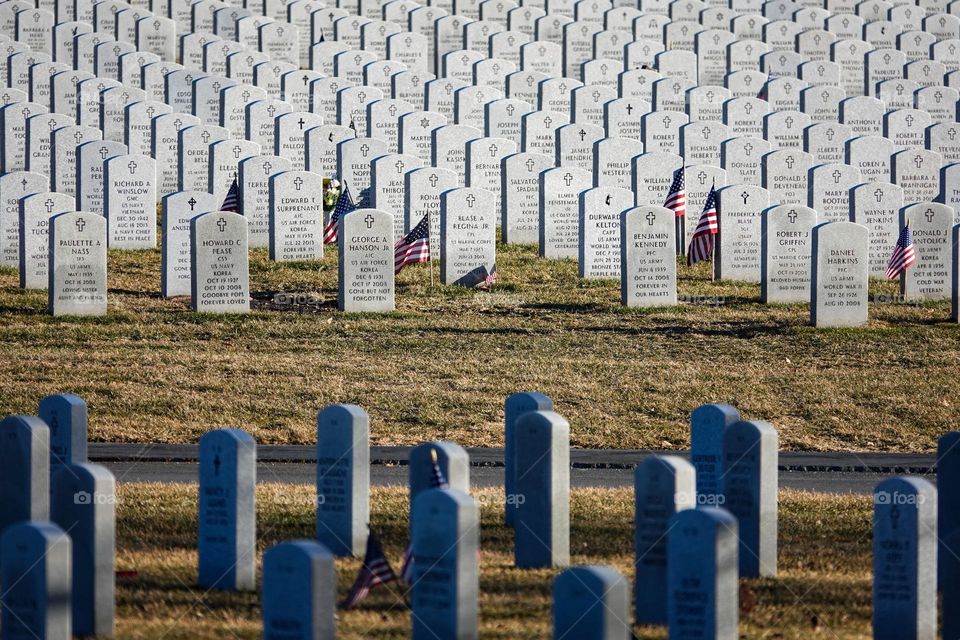 A veterans cemetery serves as a somber reminder that no one wins with war and many make the ultimate sacrifice