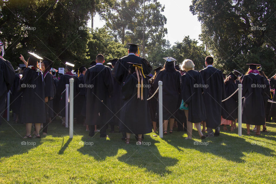 Waiting to walk the graduation stage 