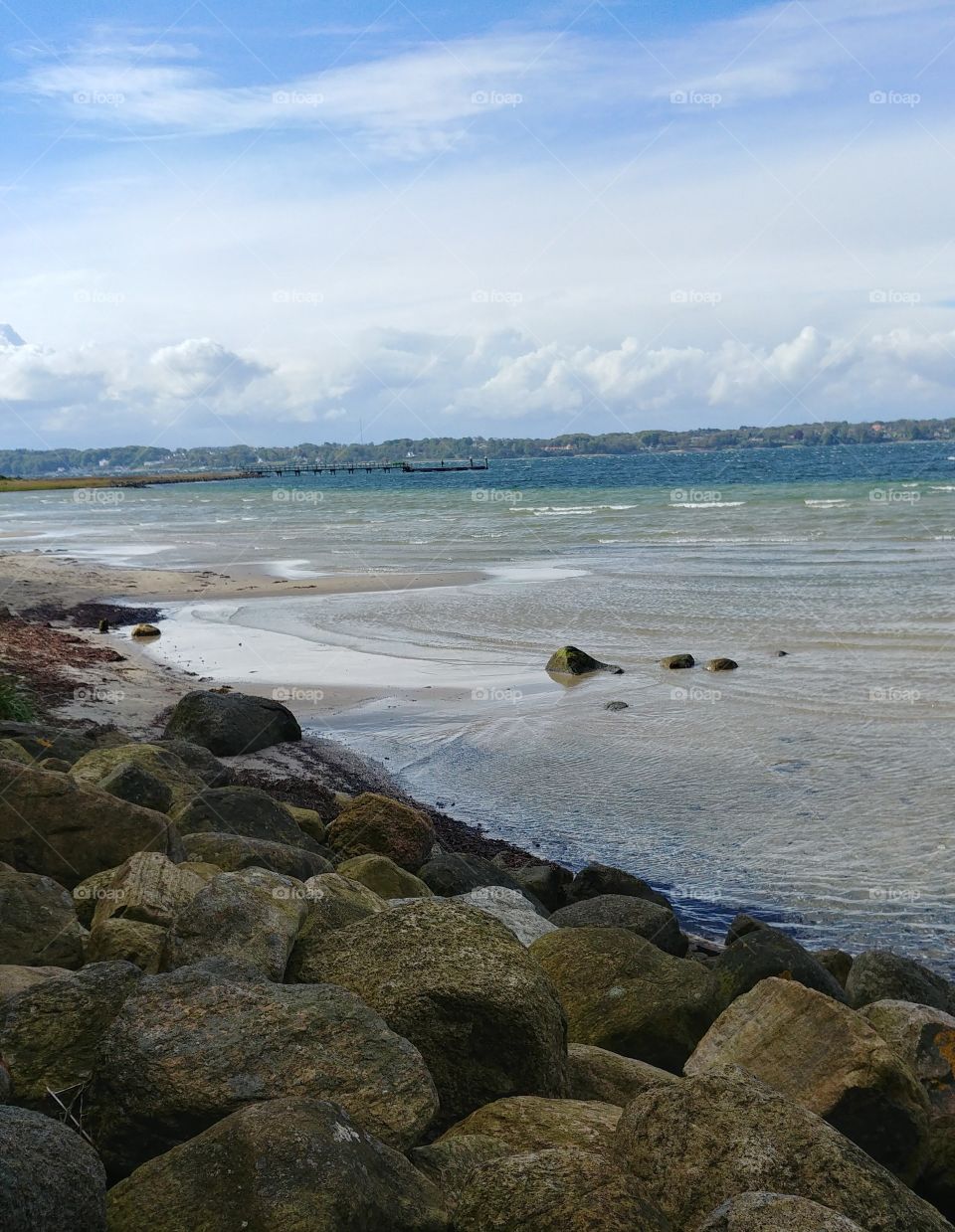 Strand Steine Wasser Fels Strömung