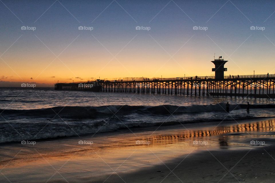 Sunset at Seal Beach Pier in Long Beach, CA.
