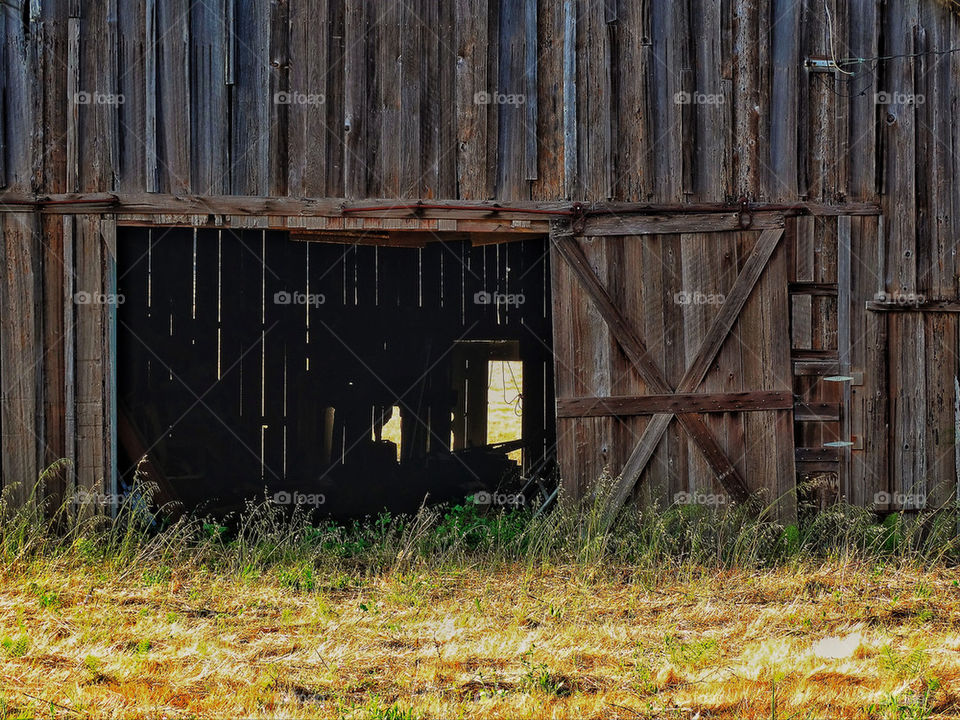 Old rustic barn door