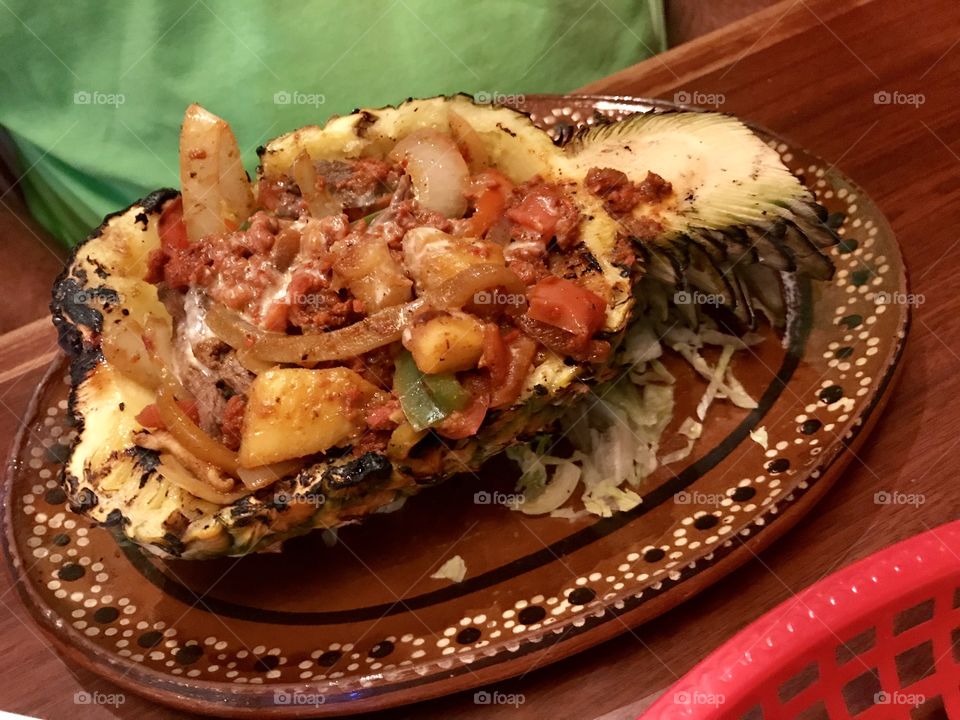 Stuffed grilled pineapple 