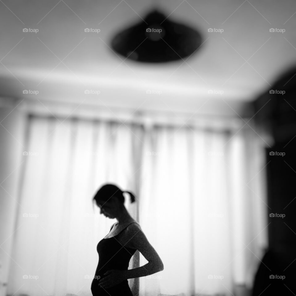 Thing about the changes pregnancy has on the body . Black and white