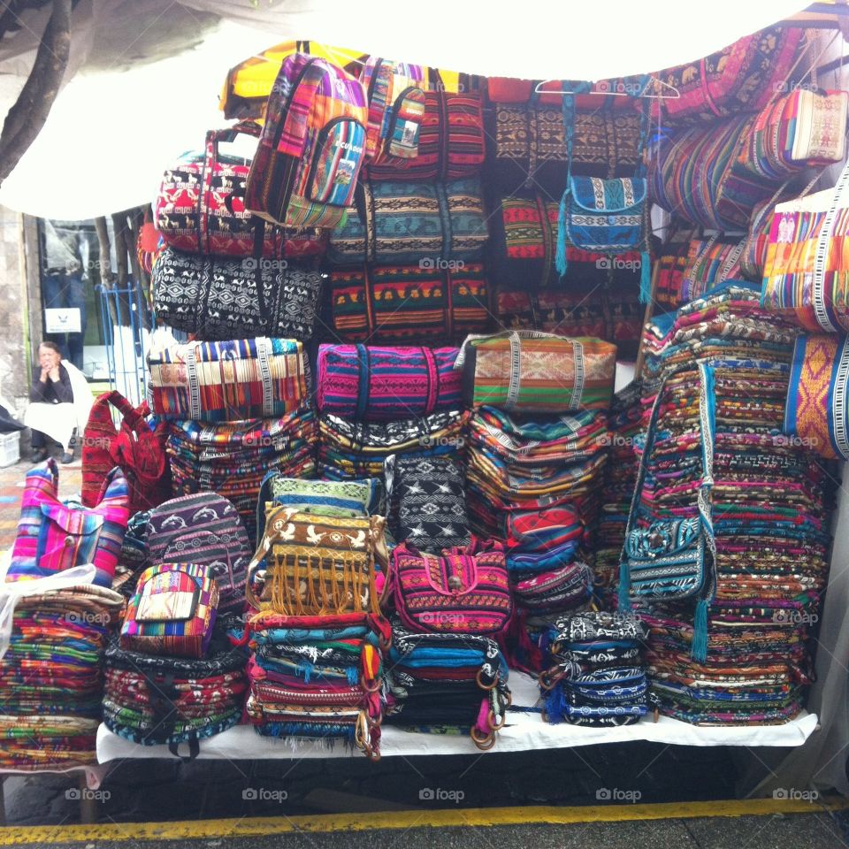 Traditional market. Otavalo market in Ecuador