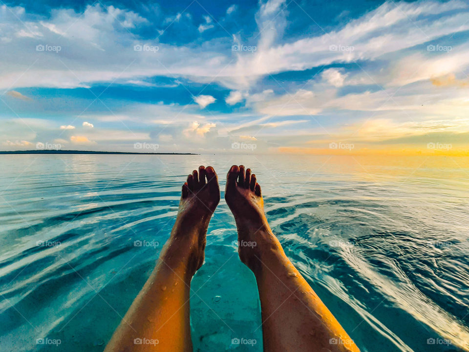 feet above the sea water