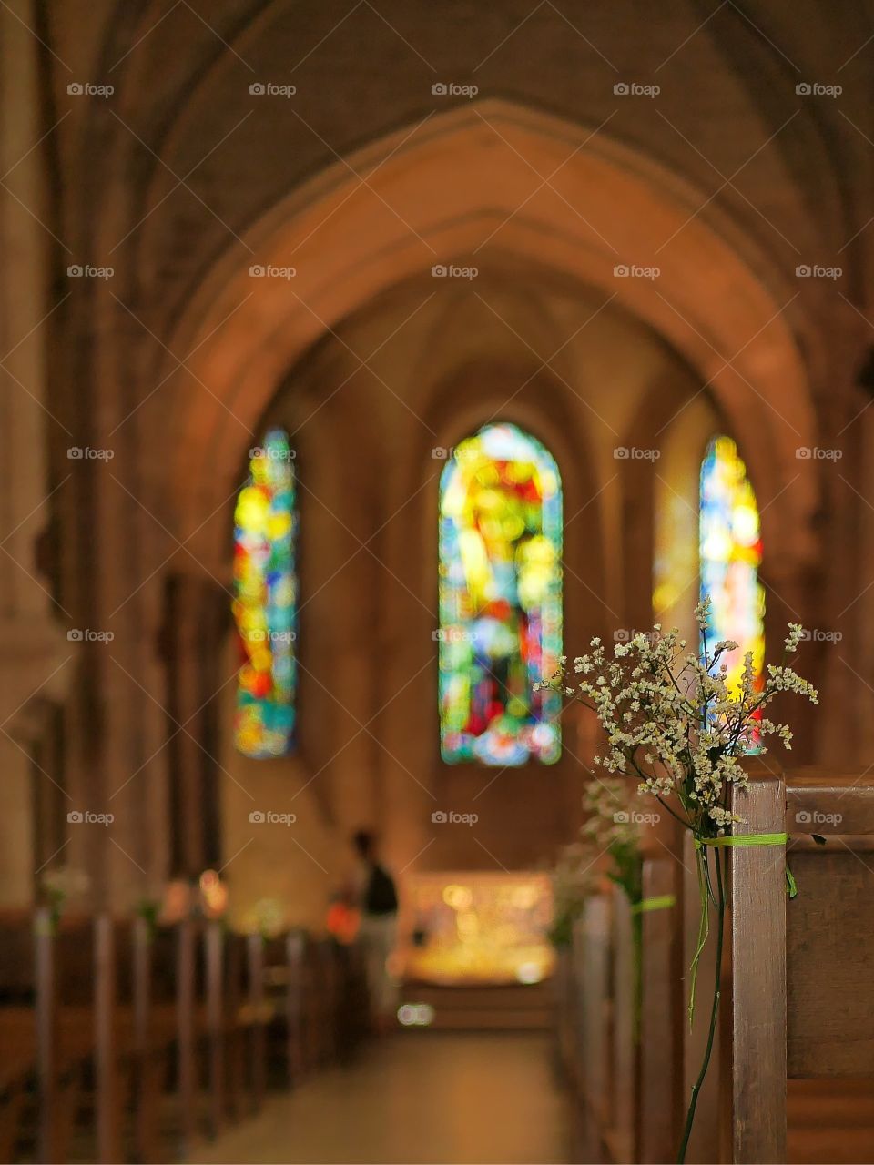 flowers in church