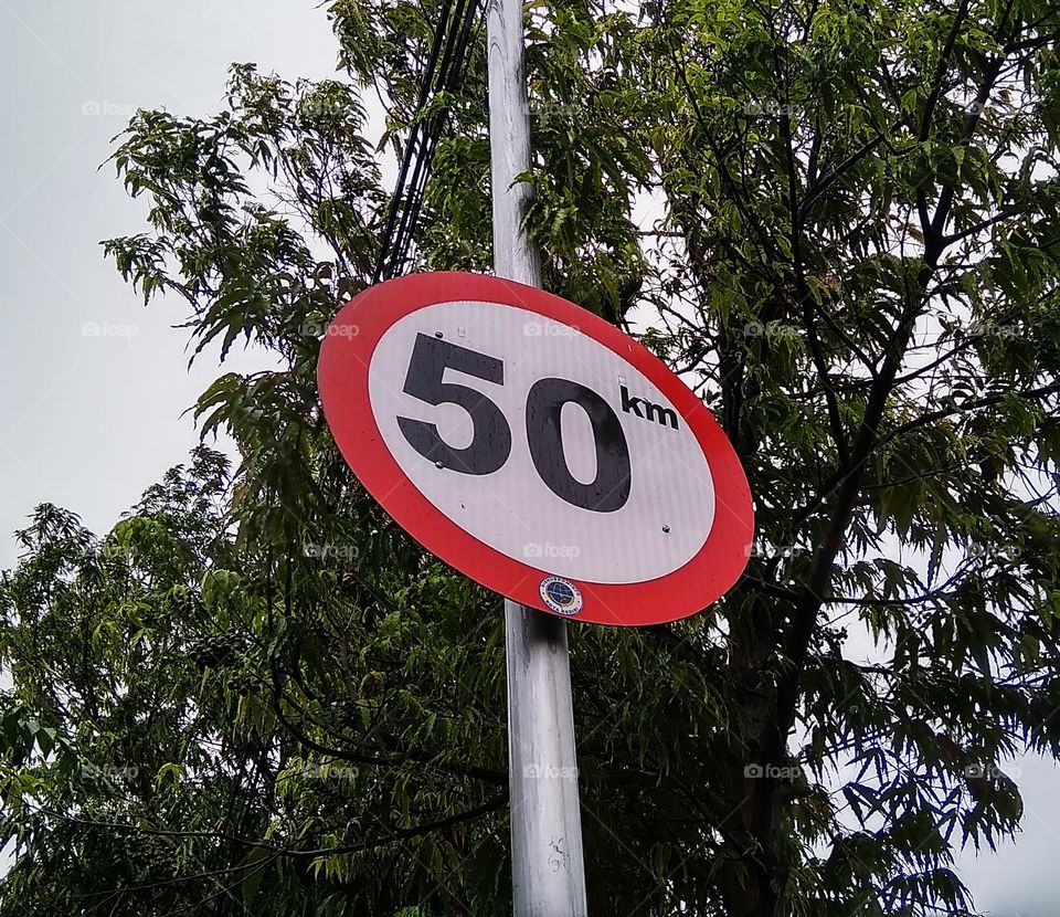 Vehicle speed limit sign