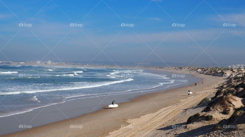 a great beach in the mist