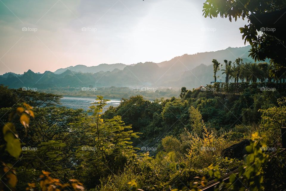 Beautiful mountain and river scenery