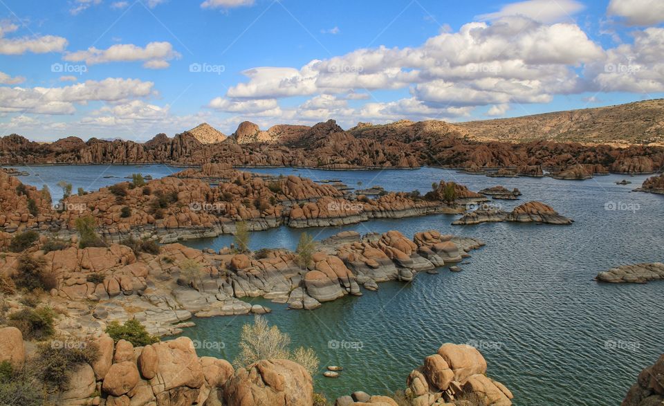 view of lake Prescott from above of the mountain