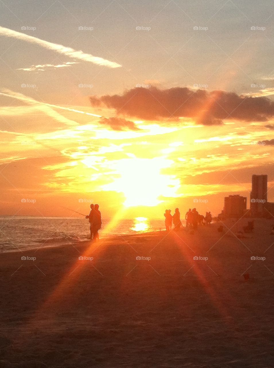 Gorgeous view of an illuminated beach