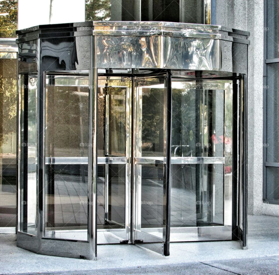 rotating glass doors