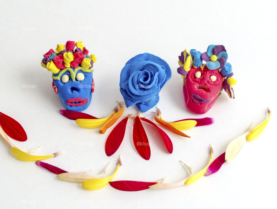 Clay Day of the Dead sugar skulls