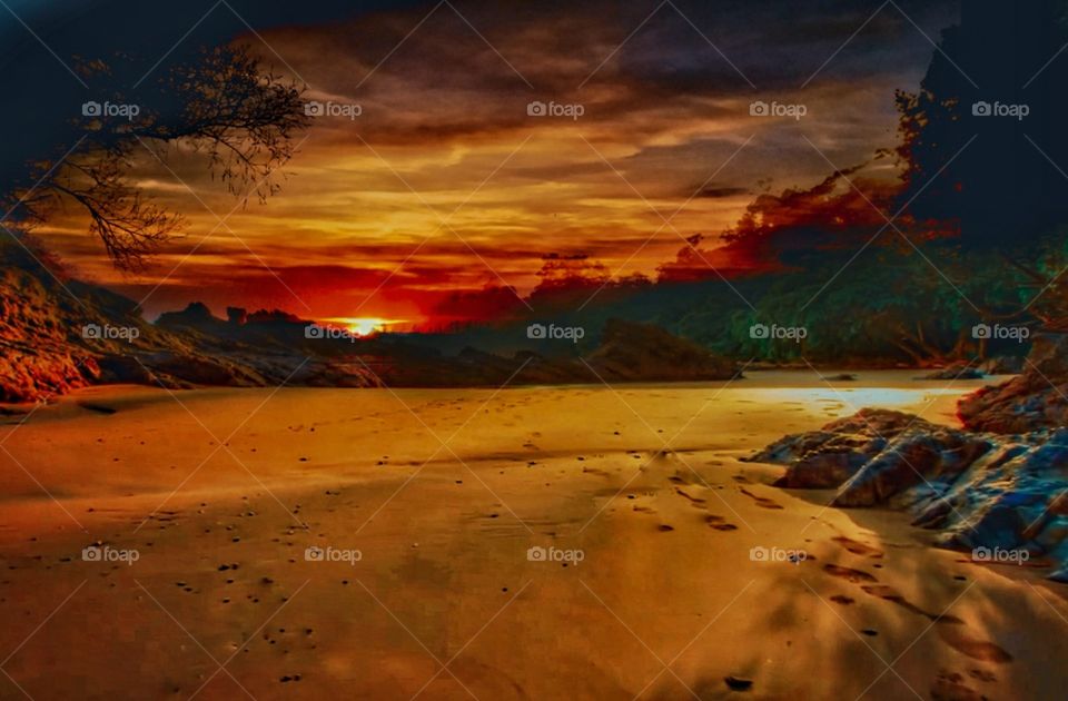 beautiful beach sunset Amazing view