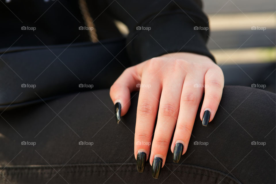 Long black nails
