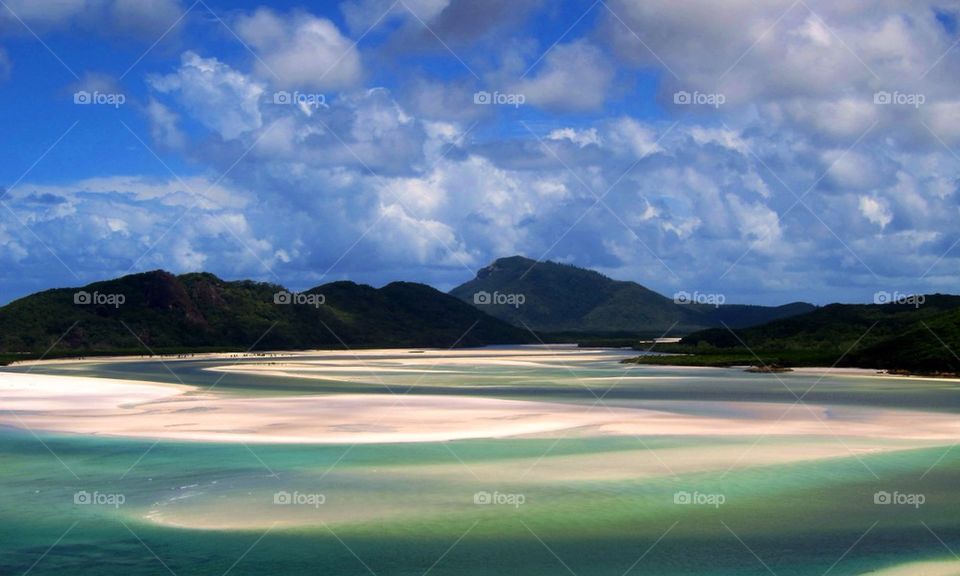 Scenic view of mountain in Whitsunday island