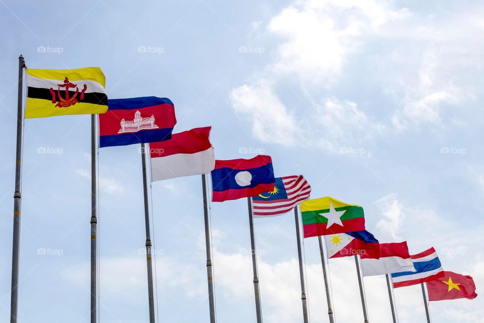 Asean national flags