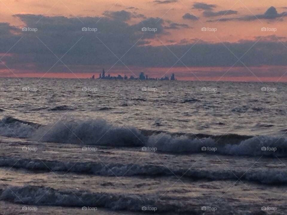 Sunset over Chicago