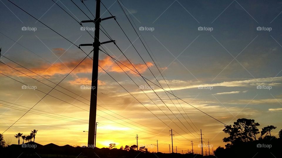 clouds and powerlines