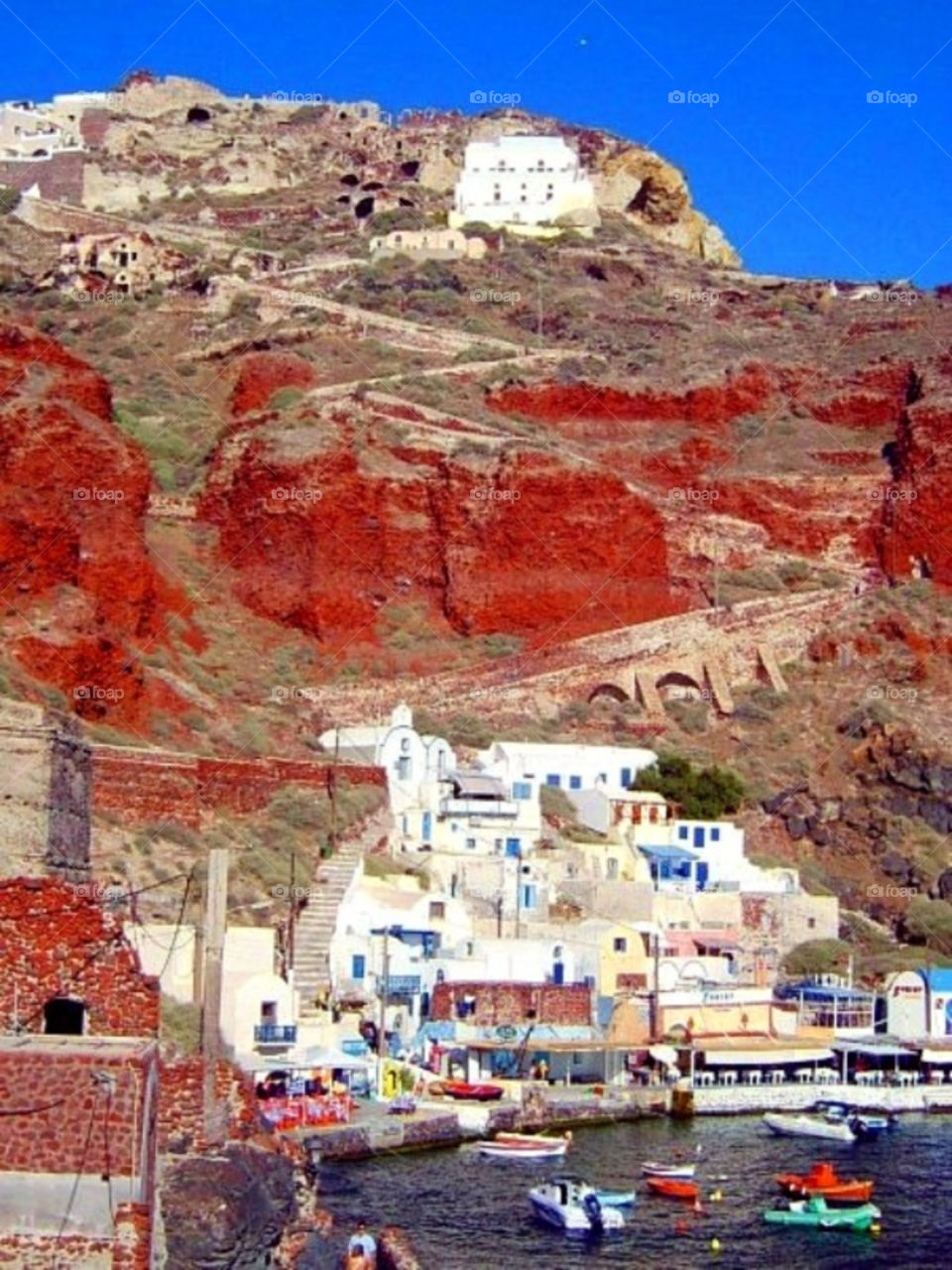 mountain village greece santorini by merethe