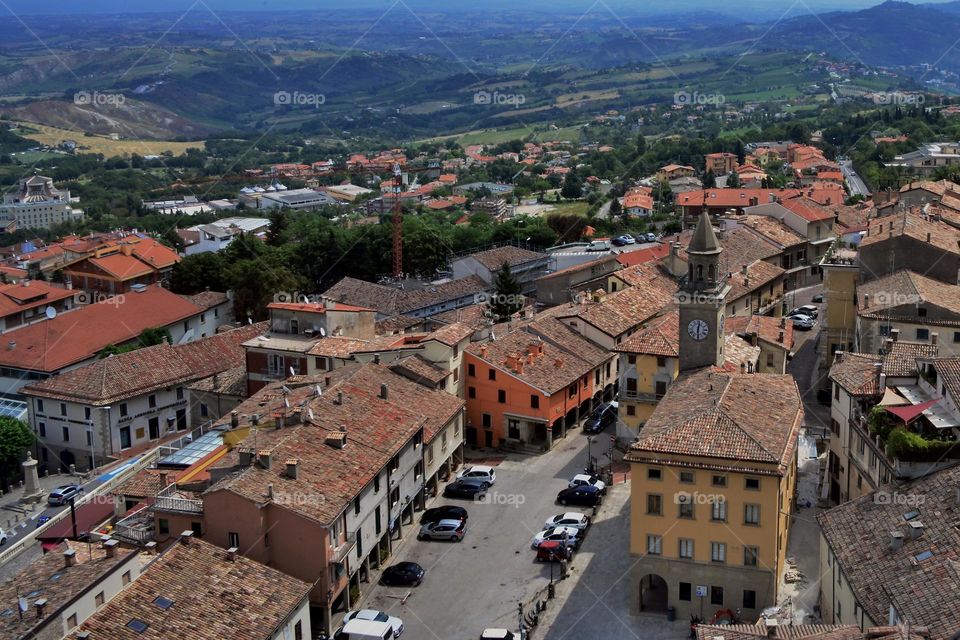 top view of an old city