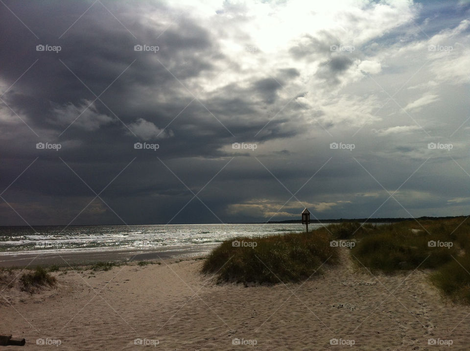 beach ocean sky light by hookolsson