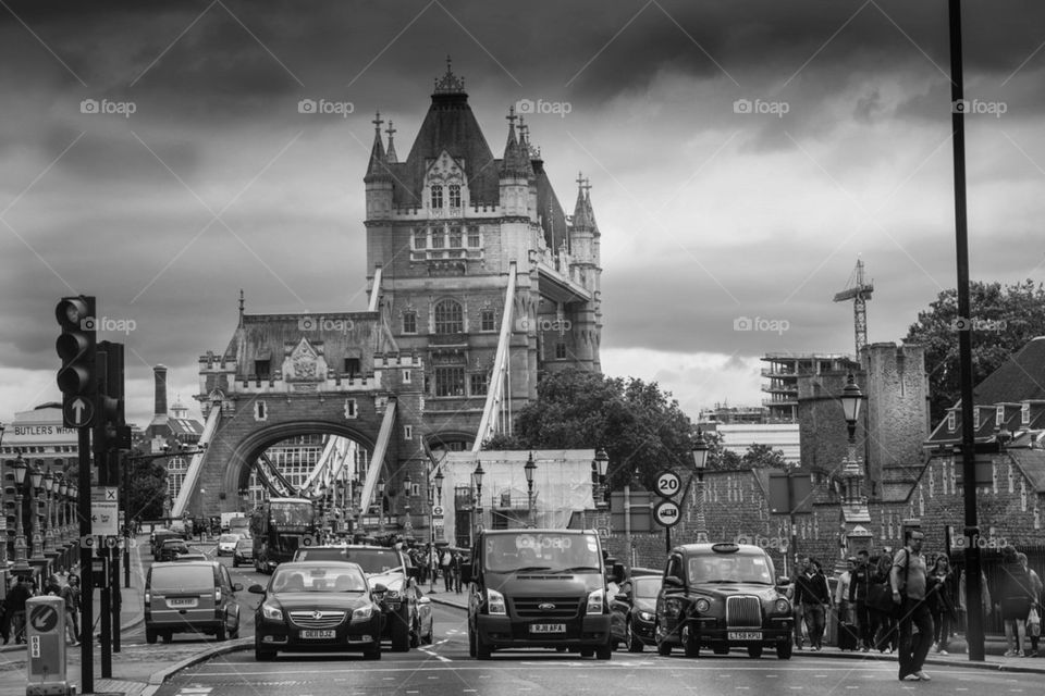 Tower Bridge on the River Thames in London 