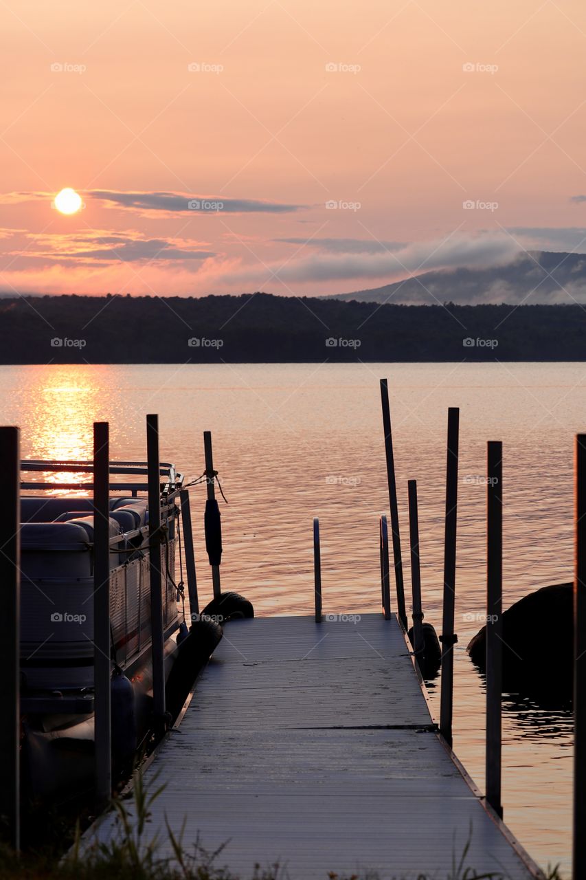 Sunset, Water, Dawn, Sea, Pier