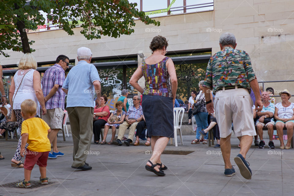 Elderly people dancing